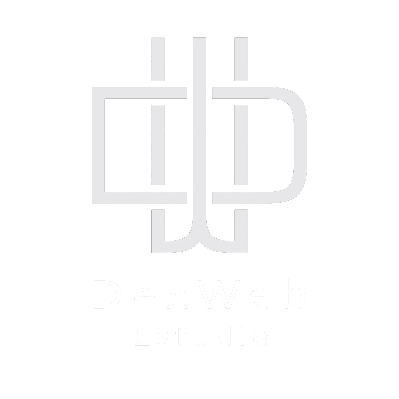 Logotipo principal de DexWeb Estudio en blanco y negro